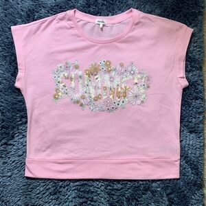 Kensie Pink Floral Graphic Short Sleeve Tee